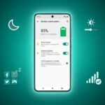Android battery optimization settings screen showing improved battery life and power saving features
