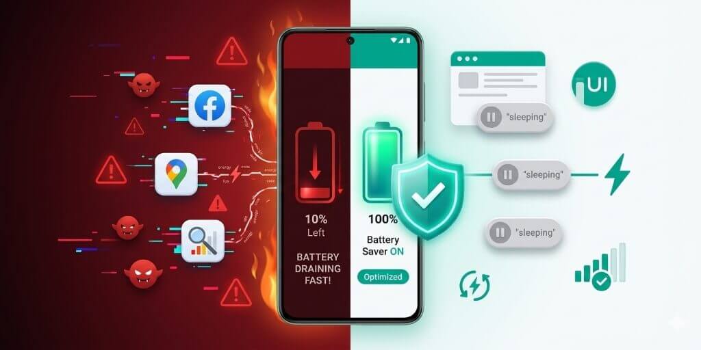 Android battery draining quickly from high to low percentage and optimized battery life