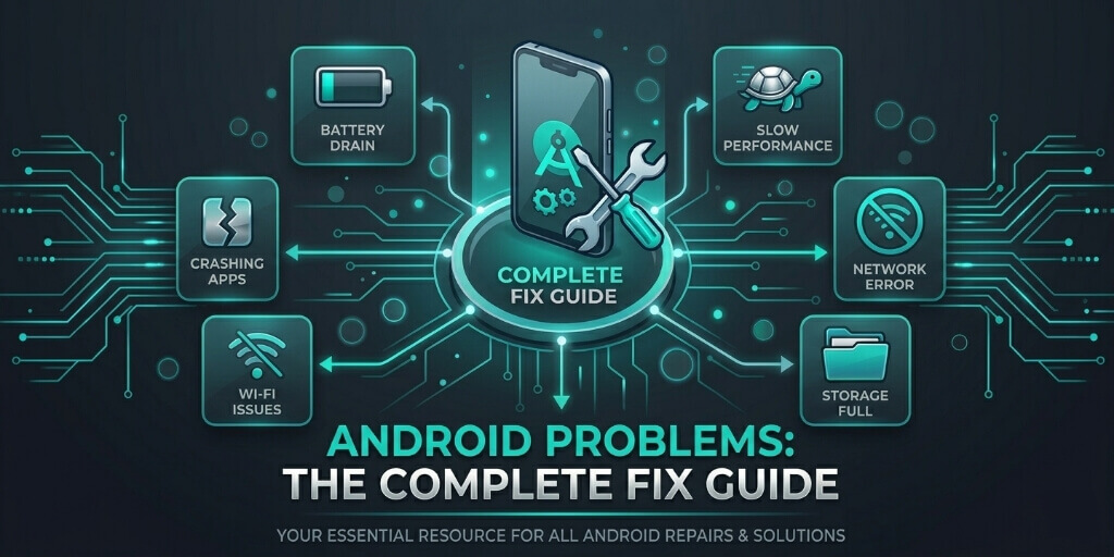 Complete guide to fixing common Android phone problems. Overheating, battery drain, storage full, Wi-Fi, and more.